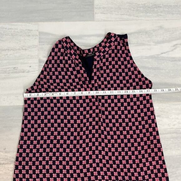 Papermoon Pink Navy Blue Sleeveless Blouse Stretchy Size Small EUC Career Office - Picture 7 of 8